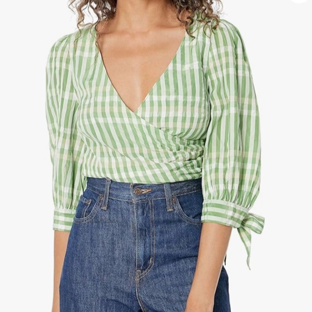 Cinq à Sept Women's Flora Top Blouse Hemp/White, Size XS, NWT